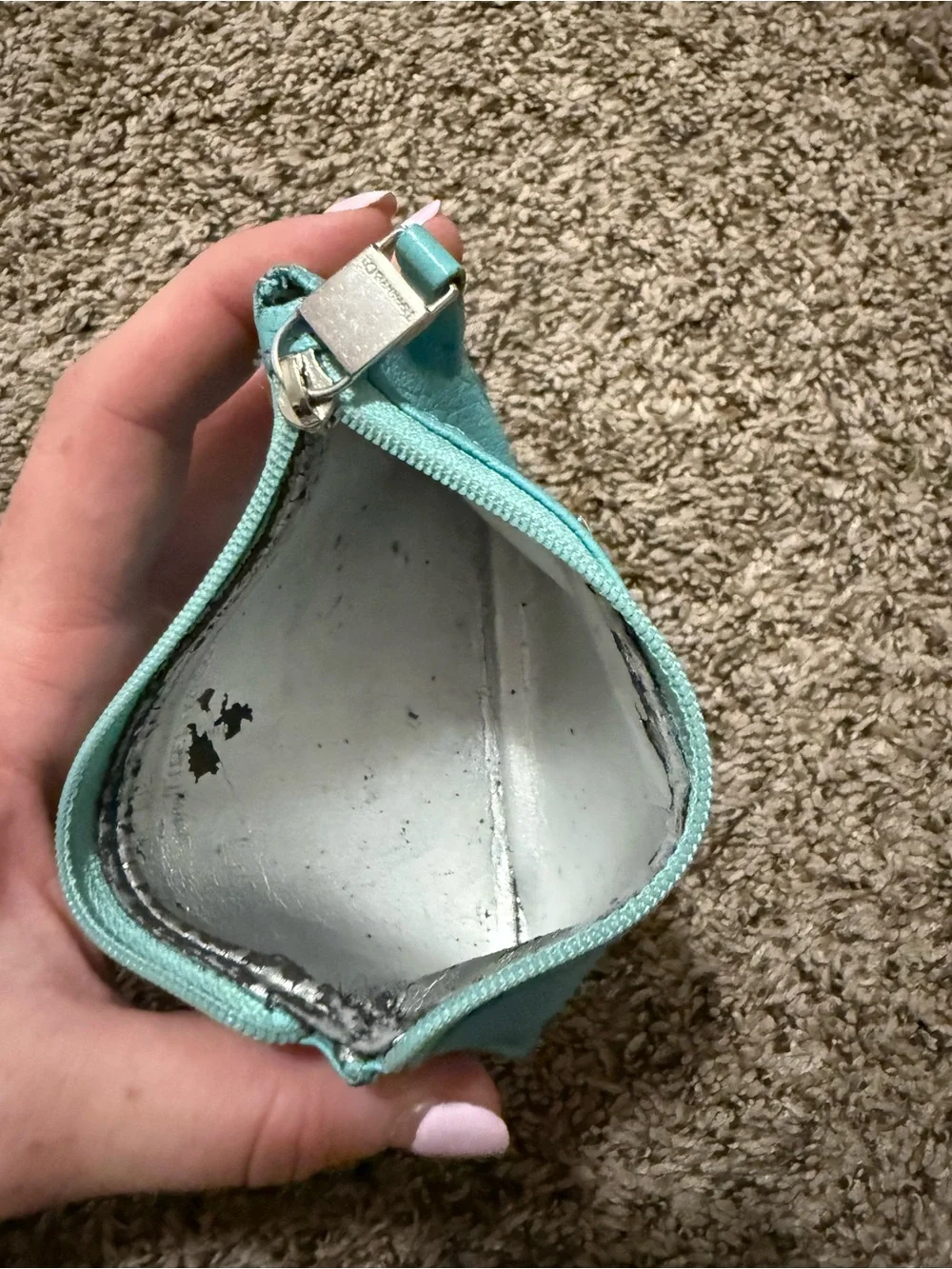 Tiffany & Co. aqua leather pouch